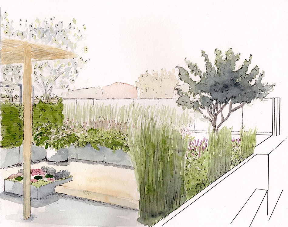 Exubérance végétale - terrasse de 100 m2 avec arche et pergola - Fontenay sous Bois