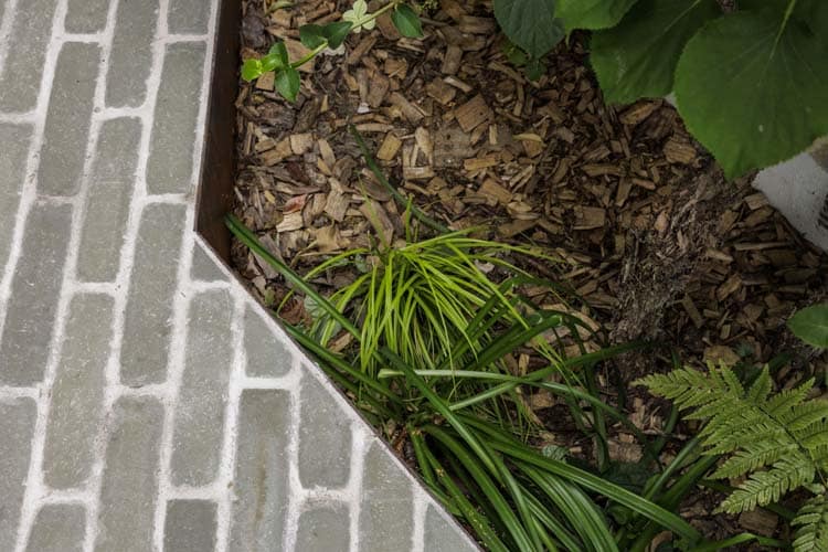 Jardin de ville verdoyant et sols variés